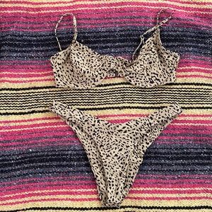 Volcom animal print underwire bikini set